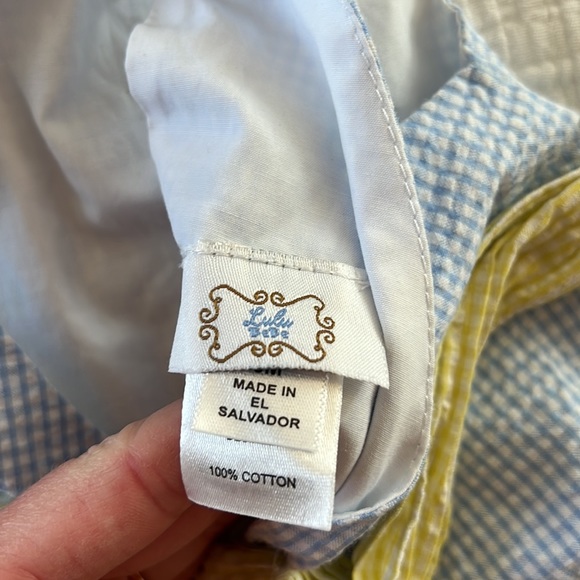 Seersucker, yellow, white and blue set size 6 month - Picture 4 of 5